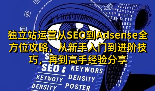 独立站运营从SEO到Adsense全方位攻略，从新手入门到进阶技巧，再到高手经验分享-网赚邦---一站式项目拆解教学
