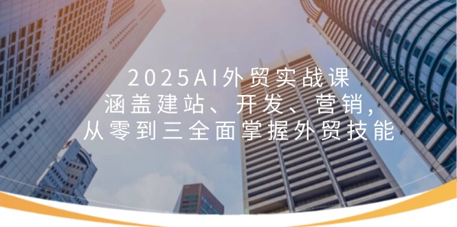 2025AI外贸实战课：涵盖建站、开发、营销, 从零到三全面掌握外贸技能-网赚邦---一站式项目拆解教学