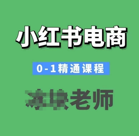 小红书电商0-1精通课程，小红书开店必学课程-网赚邦---一站式项目拆解教学