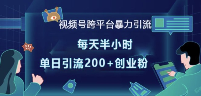 视频号跨平台暴力引流，每天半小时，单日引流200+精准创业粉-网赚邦---一站式项目拆解教学