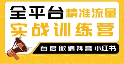 全平台精准流量实战训练营，百度微信抖音小红书SEO引流教程-网赚邦---一站式项目拆解教学
