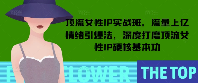 顶流女性IP实战班，流量上亿情绪引爆法，深度打磨顶流女性IP硬核基本功-网赚邦---一站式项目拆解教学