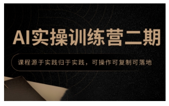 AI实操训练营二期，课程源于实践归于实践，可操作可复制可落地-网赚邦---一站式项目拆解教学