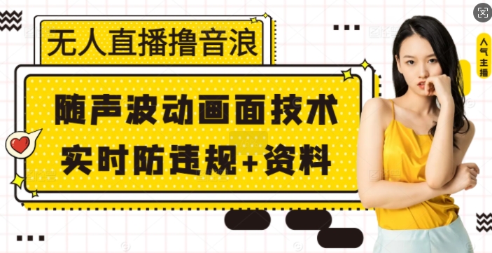 无人直播撸音浪+随声波动画面技术+实时防违规+资料【揭秘】-网赚邦---一站式项目拆解教学