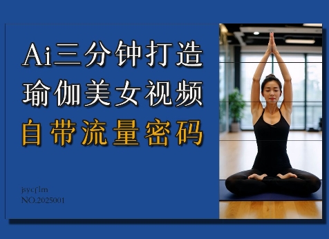 Ai3分钟打造瑜伽美女视频，自带流量密码-网赚邦---一站式项目拆解教学