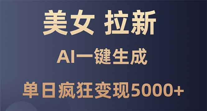 美女暴力拉新，通过AI一键生成，单日疯狂变现5000+，纯小白一学就会！-网赚邦---一站式项目拆解教学