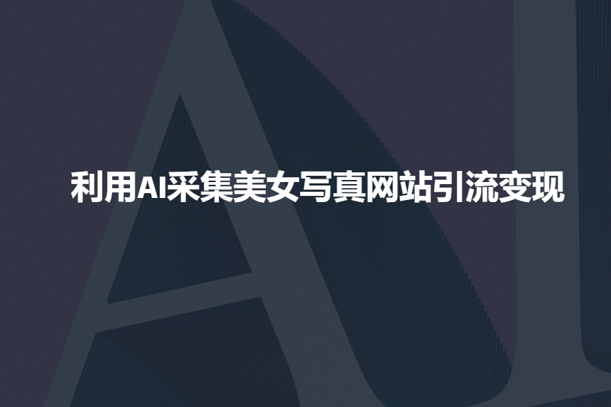 利用AI采集美女写真网站引流变现，引流嘎嘎的-网赚邦---一站式项目拆解教学