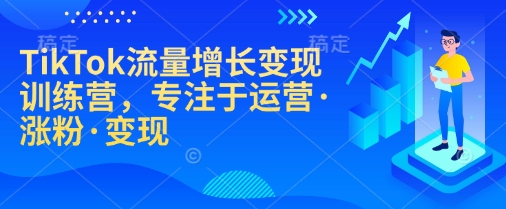 TikTok流量增长变现训练营，专注于运营·涨粉·变现-网赚邦---一站式项目拆解教学