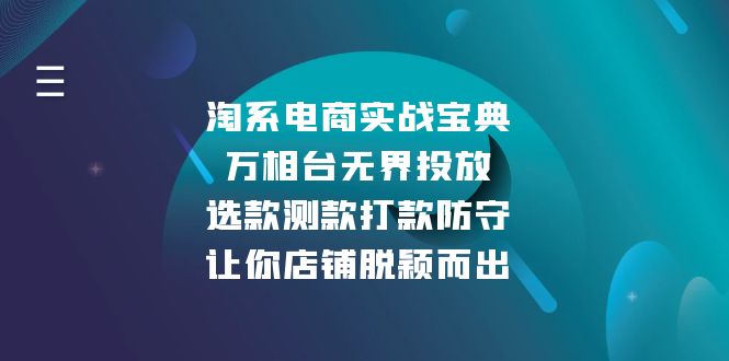 淘系电商实战宝典：万相台无界投放，选款测款打款防守，让你店铺脱颖而出-网赚邦---一站式项目拆解教学