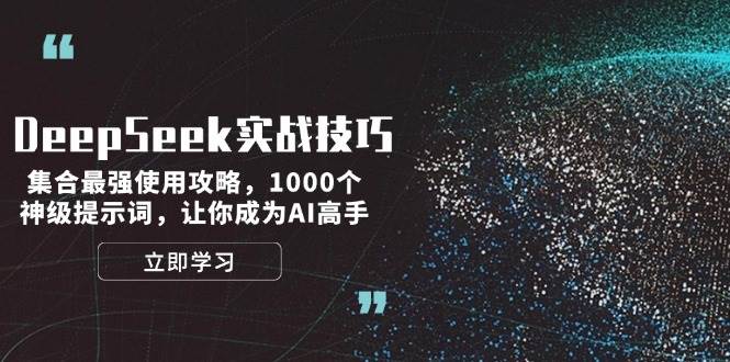 DeepSeek实战技巧：集合最强使用攻略，1000个神级提示词，让你成为AI高手-网赚邦---一站式项目拆解教学